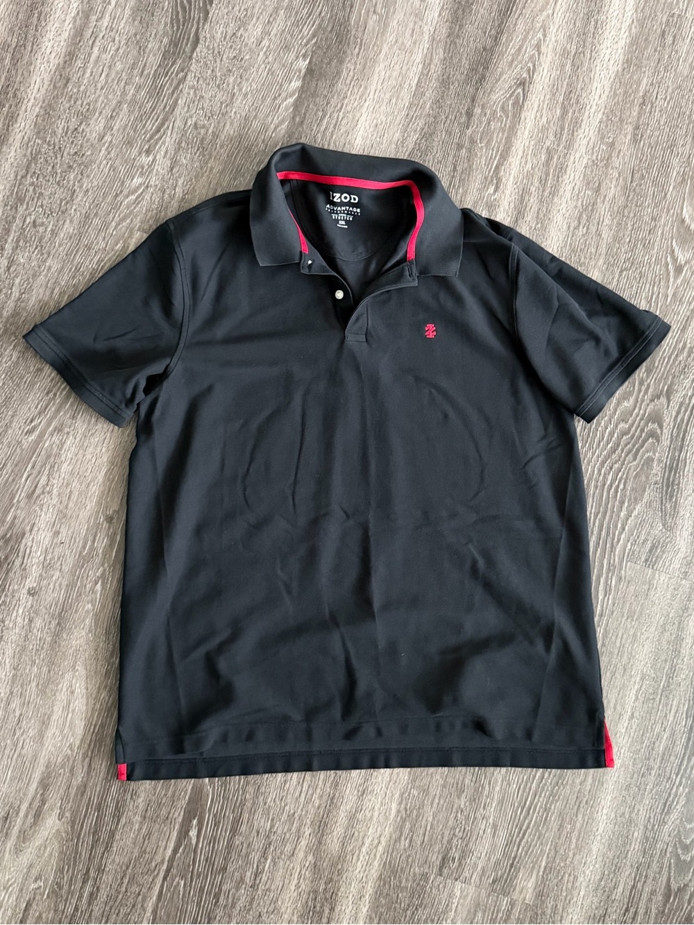 IZOD Black Polo with Red Accent Trim